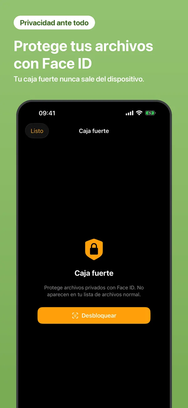 Caja fuerte bloqueada con Face ID